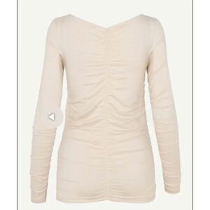 Samsoe Samsoe Ruched Long Sleeved T in Cream NWOT Size XXS